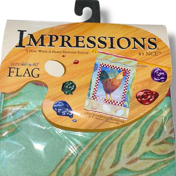 House Flag Farmhouse Rooster Chicken Checkerboard Outdoor Decor NCE 28" x 40" - Picture 3 of 11